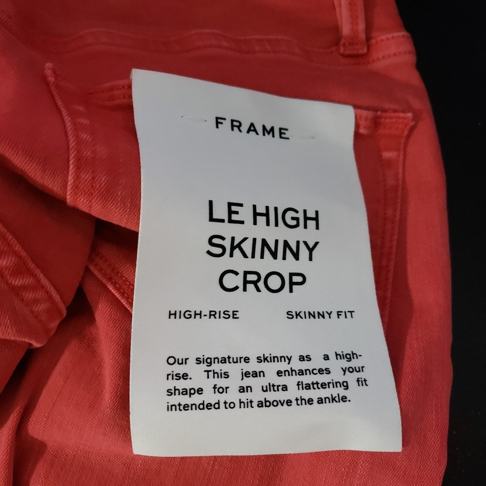 FRAME Le High Skinny Crop Jeans Womens Size 24 Washed Cherry Red High Rise New - Picture 6 of 6